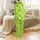 Avocato Cat-Avocado Happy Faces Sleeping Cats Lime Green Accent Apparel Satin Pajamas Set - 3