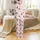 Fantasy Creature Pastel Pink White Ghost Black Eye Cat Witch Hat Broom Bat Wing Star Moon Pattern Satin Pajamas Set - 3