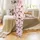 Fantasy Creature Pastel Pink White Ghost Black Eye Cat Witch Hat Broom Bat Wing Star Moon Pattern Satin Pajamas Set - 2
