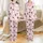 Fantasy Creature Pastel Pink White Ghost Black Eye Cat Witch Hat Broom Bat Wing Star Moon Pattern Satin Pajamas Set - 1