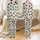 Black Cat Silhouettes Scattered Off-White Light Grey Black Horizontal Stripe Irregular Pattern Satin Pajamas Set - 1