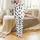 Cat Lover Black Cats Pink Bow Collars Paw Print Floral Outline Bows White Design Satin Pajamas Set - 2