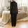 Feline Lover Black Cat Golden Outline Red Blue Yellow Green Christmas Lights Hearts Satin Pajamas Set - 3