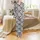 Cow Motif: Stylized Cartoon Cows, Black Spots, Pink Noses, White Background Moo Print Satin Pajamas Set - 2