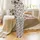Cartoon Cow Heads Pattern: Wide Eyes, Pink Tongue, Black White Fur, Brown Muzzles, Spots Satin Pajamas Set - 3