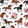 Equestrian Galloping Brown Chestnut Bay Horses Pink Rose Blue Flower Apparel Satin Pajamas Set - 9