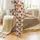 Farm Animal Christmas Design: Scattered Cartoon Fowl with Santa Hats, String Lights, Antlers Satin Pajamas Set - 2