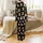All-Over Baby Highland Cow Pattern - Light Brown Cream Bovine Spotted Leopard Bows Black Satin Pajamas Set - 3