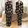 All-Over Baby Highland Cow Pattern - Light Brown Cream Bovine Spotted Leopard Bows Black Satin Pajamas Set - 1