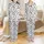 Illustrative Baby Bovine Faces All-Over Pattern Black Spots White Ground Pink Ear Accents Design Satin Pajamas Set - 1