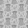 Highland Cow Calves Flower Crown Black Line Art Repeating Pattern Heather Gray Satin Pajamas Set - 9