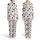 Smiling Cow Faces MOO~ Print: Black Outline, Orange Horns, Pink White, Taupe Spots Satin Pajamas Set - 1