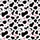White Black All-Over Cow Spot Pattern, Cartoon Cow Faces, Pink Cheeks, Solid Hearts Satin Pajamas Set - 9