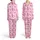 Women's Pastel Pink Footwear Pattern: Cowboy Boots, Ballet Slippers, High Heels, Mary Janes, Bows, Hearts & Stars Satin Pajamas Set - 1
