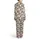 Be Kind Script Leopard Heart Scattered Brown Spots White Black Hearts Light Beige Item Satin Pajamas Set - 3