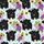 Highland Calves Deep Black Fur Blue Eyes Purple Plaid Bow Golden Sunflower Roses Pattern Satin Pajamas Set - 9