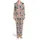 Cowboy Boots & Hats, Fuchsia, Rose Pink Wildflowers, Sage Green Leaves, Cream Off-White Satin Pajamas Set - 2