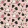 Adult Blush Pink Cow & Strawberry Pattern: Black Outline White Cows, Strawberry Hats, Cow Spots Satin Pajamas Set - 9