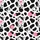 Black & White Cow Spot Design with Cartoon Cow Faces, Milk Splashes & Pink Organic Shapes Satin Pajamas Set - 9