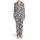 Black & White Cow Spot Design with Cartoon Cow Faces, Milk Splashes & Pink Organic Shapes Satin Pajamas Set - 2