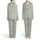Dancing Winking Cartoon Cows Sage Green Good Mood Polka Dot Daisy Pattern Satin Pajamas Set - 1