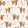 Highland Cows Calves Floral Wreaths Pink Rose Sage Green Blue Foliage Off-White Satin Pajamas Set - 9