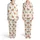 Highland Cows Calves Floral Wreaths Pink Rose Sage Green Blue Foliage Off-White Satin Pajamas Set - 1