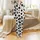 Cow Print Enthusiast: Off-White Black Organic Spot Pattern All-Over Seamless Hand-Drawn Design Satin Pajamas Set - 2