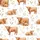 Highland Cow Calves Watercolor Print: Reddish Brown Fur, Pink Yellow Floral Meadow Satin Pajamas Set - 9