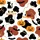 White Background Black Reddish-Brown Cow Spot Halloween Bat Pumpkin Cat Happy Halloween Text Lines Satin Pajamas Set - 9