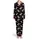 Cow Lover's Bold Black Spotted White Cows Pink Snouts Solid Pink Hearts All-Over Motif Satin Pajamas Set - 2