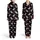 Cow Lover's Bold Black Spotted White Cows Pink Snouts Solid Pink Hearts All-Over Motif Satin Pajamas Set - 1