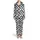 Ink-Blot Shapes: Fluid Black Organic Forms, Varying Sizes, Flowing Edges, Pure White Surface Satin Pajamas Set - 2