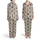 Highland Calf Lover: Shaggy Fawn Reddish Brown Navy Glasses Bow Daisy Meadow Satin Pajamas Set - 1
