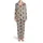 Highland Calf Lover: Shaggy Fawn Reddish Brown Navy Glasses Bow Daisy Meadow Satin Pajamas Set - 2