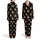 Highland Calves Multicolored Christmas Lights Black Sky Yellow Pink Stars Satin Pajamas Set - 1