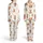 Highland Cow Fan Watercolor Calves Daisy Foliage Pattern Fabric Satin Pajamas Set - 1