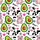 Cheerful Animal Lover's Smiling Avocado Cow Bear Hot Pink Heart Moo Textile Print Satin Pajamas Set - 9