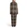 Glen Plaid Interwoven Grid Checks Houndstooth Brown Tan Navy Blue Dusty Blue Satin Pajamas Set - 3