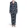 Scattered Bull Skull Longhorn Saguaro Cactus Cowboy Boot Wildflower Navy Off-White Satin Pajamas Set - 2