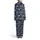 Scattered Bull Skull Longhorn Saguaro Cactus Cowboy Boot Wildflower Navy Off-White Satin Pajamas Set - 3