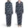 Scattered Bull Skull Longhorn Saguaro Cactus Cowboy Boot Wildflower Navy Off-White Satin Pajamas Set - 1