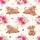 Baby Highland Calves Flower Crown Fuchsia Pink Gerbera Daisy Cherry Blossom Butterfly Hearts Berries Satin Pajamas Set - 9