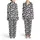 White Black Irregular Cow Spots, Cartoon Cow Figures, Pink Black Outlined MOO Satin Pajamas Set - 1