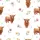 Shaggy Highland Cow Watercolor Pattern: Blush Pink Wildflowers, Sage Leaves, White Satin Pajamas Set - 9