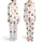 Shaggy Highland Cow Watercolor Pattern: Blush Pink Wildflowers, Sage Leaves, White Satin Pajamas Set - 1