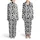 Black Cow Spots Flowing Pattern: Organic Blobs on Irregular White Background Satin Pajamas Set - 1