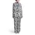 Black Cow Spots Flowing Pattern: Organic Blobs on Irregular White Background Satin Pajamas Set - 3