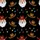 Western Christmas Cowboy Santa Faces Glitter Hats Sheriff Stars Multi-Color Lights Motif Satin Pajamas Set - 9