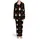 Western Christmas Cowboy Santa Faces Glitter Hats Sheriff Stars Multi-Color Lights Motif Satin Pajamas Set - 2